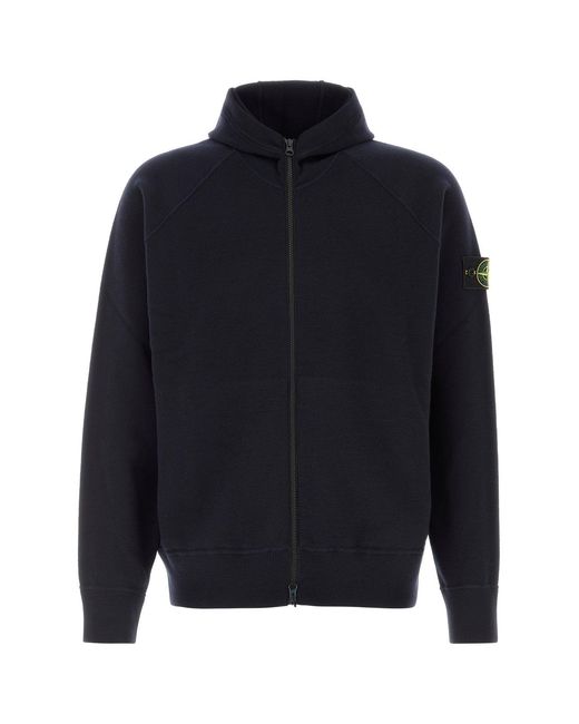 Stone Island Blue Midnight Knit Sweatshirt for men