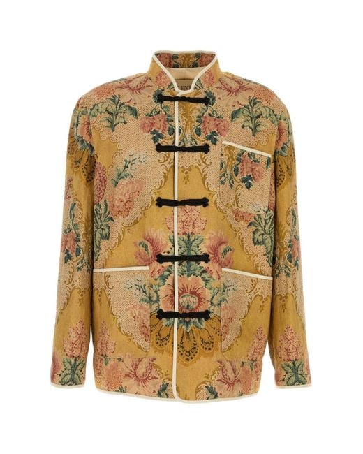 Valentino Garavani Metallic Printed Linen Shirt for men