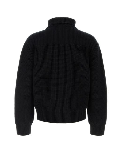 Dries Van Noten Black Wool Marino Cardigan for men