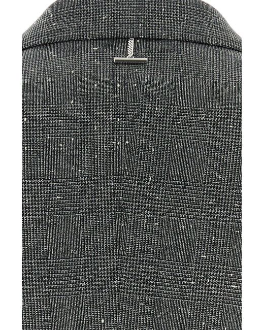 McQueen Black Embroidered Glencheck Blazer for men