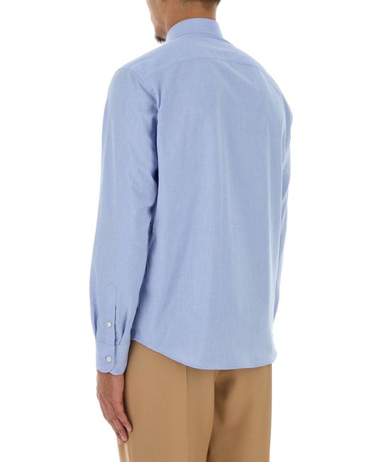 Valentino Garavani Powder Blue Oxford Shirt for men
