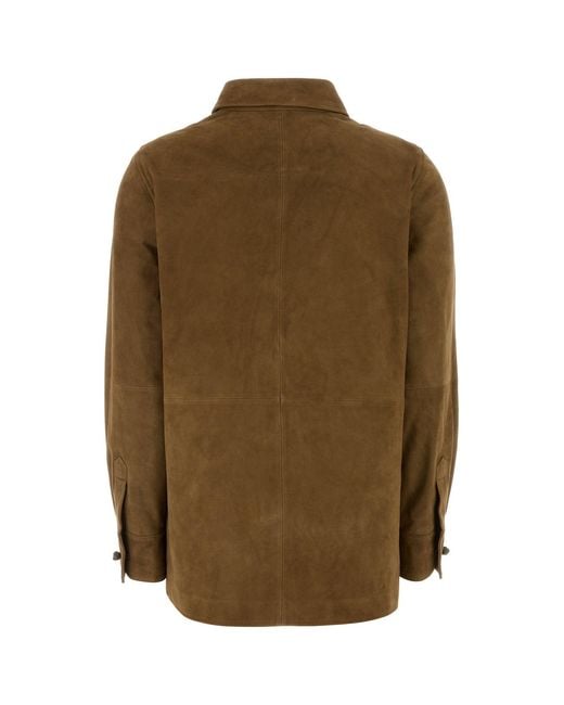 Rohe Brown Mud Suede Shirt