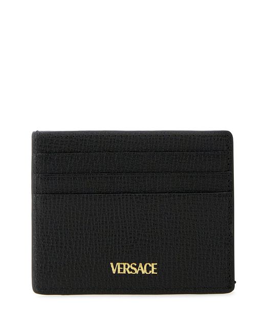 Versace Black Leather Medusa Biggie Card Holder for men