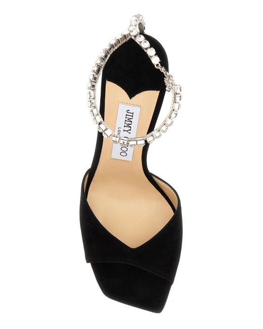 Jimmy Choo Black Suede Saeda 100 Sandals