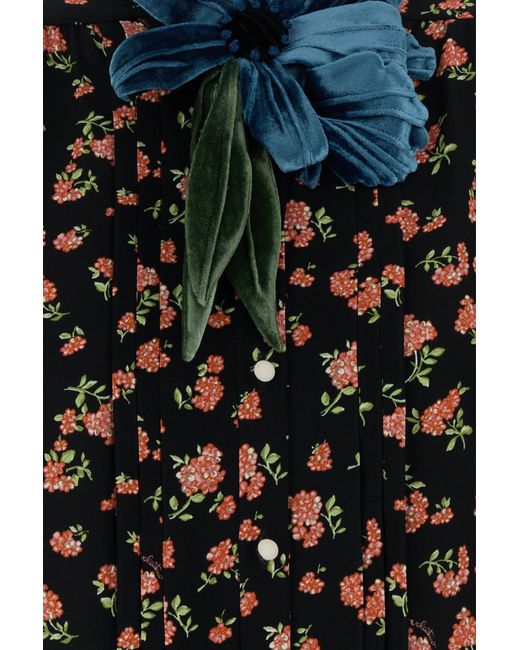 Valentino Garavani Black Printed Crepe Shirt