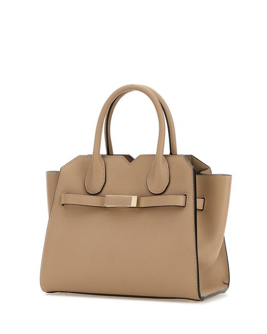Valextra Natural Antiqued Pink Leather Milano Handbag