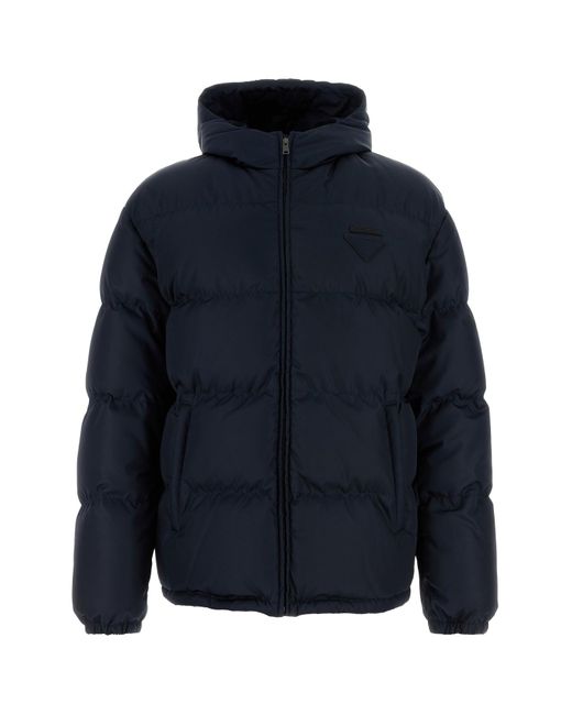 Piumino in Re-Nylon blu navy di Prada in Blue da Uomo