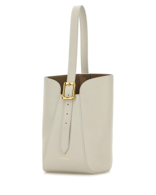 J&m Davidson White Ivory Leather Quiver Nano Bucket Bag