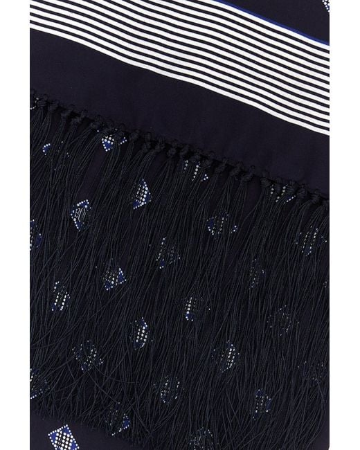 Bode Black Printed Silk Scarf for men