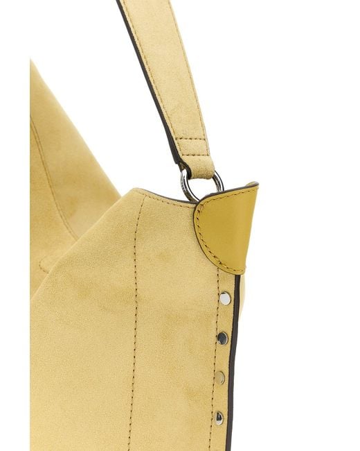 Isabel Marant Natural Pastel Yellow Suede Oskan Shopping Bag