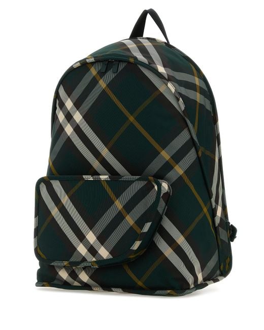 Burberry Green Printed Nylon Shield Backpack for men