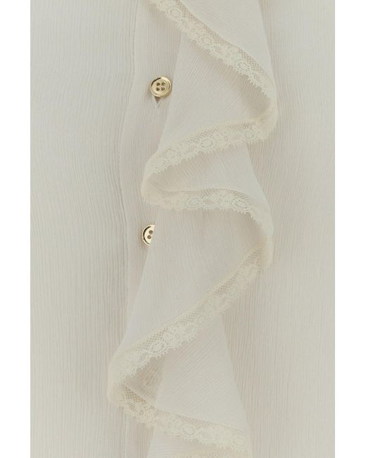 Alberta Ferretti White Regular Solid Shirt