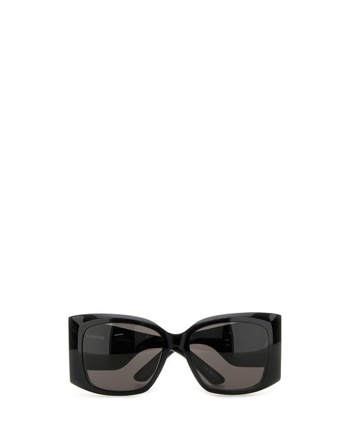 Balenciaga Black Acetate Signature Square Xl Sunglasses in