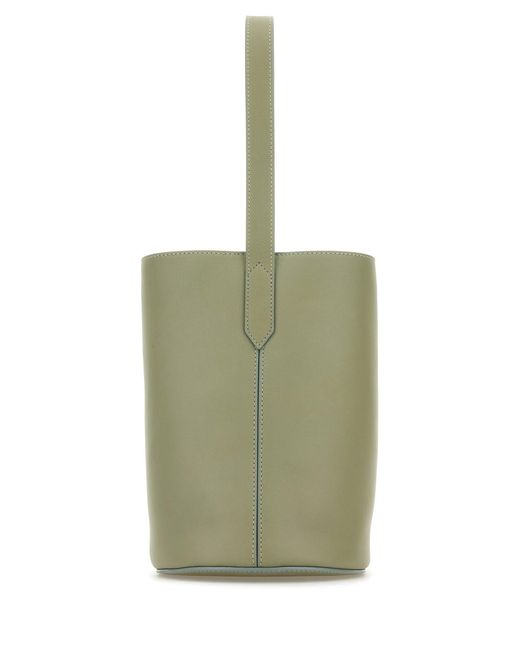 J&m Davidson Sage Green Leather Quiver Nano Bucket Bag