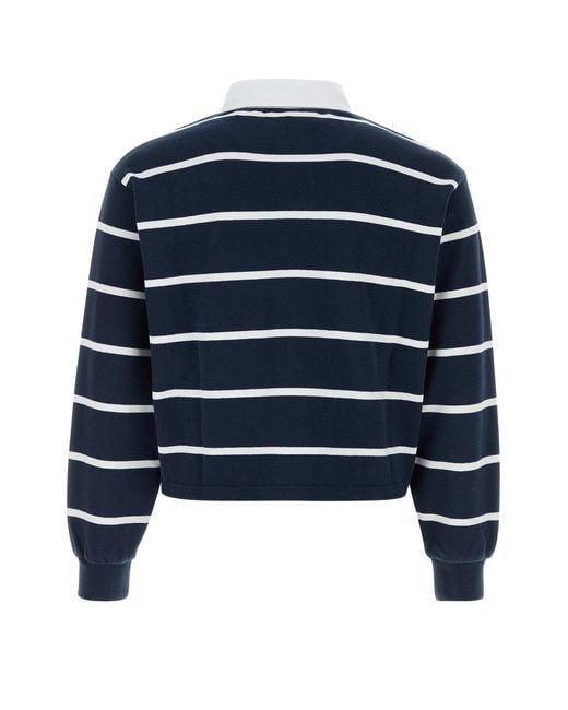 Sporty & Rich Blue Embroidered Shirt Collar Polo for men