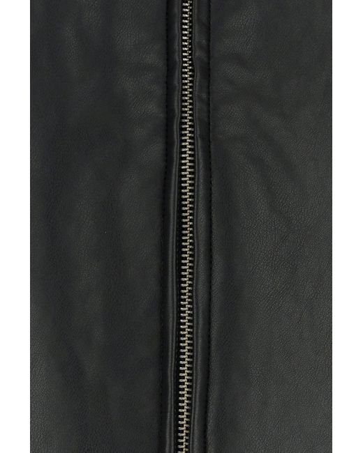 Random Identities Black Synthetic Leather Jacket for men