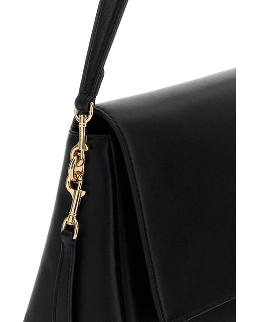 Tory Burch Black Leather Charlie Shoulder Bag