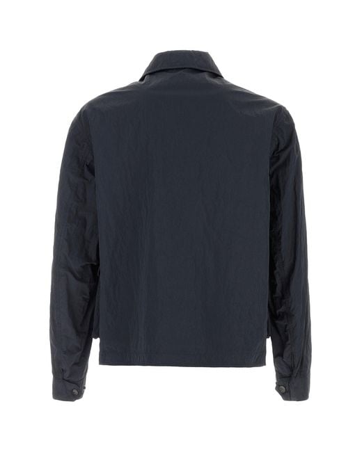 Stone Island Dark Blue Nylon Windbreaker for men