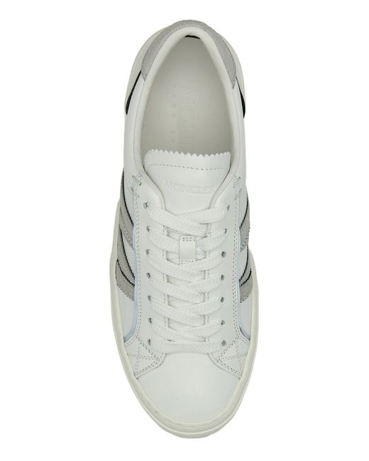 Moncler White Leather Monaco2 Sneakers