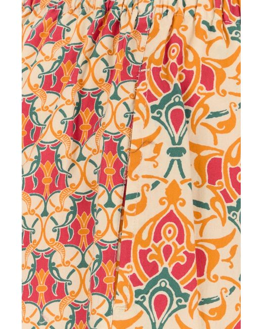 Pantamolle Orange Printed Poplin Ferù Pant for men
