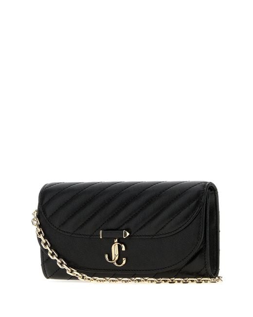 Jimmy Choo Black Leather Avn Curve Crossbody Bag