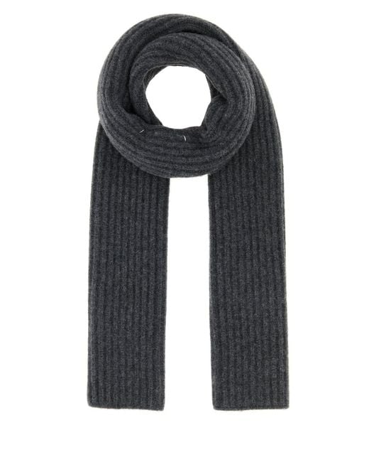 Maison Margiela Black Wool Scarf for men