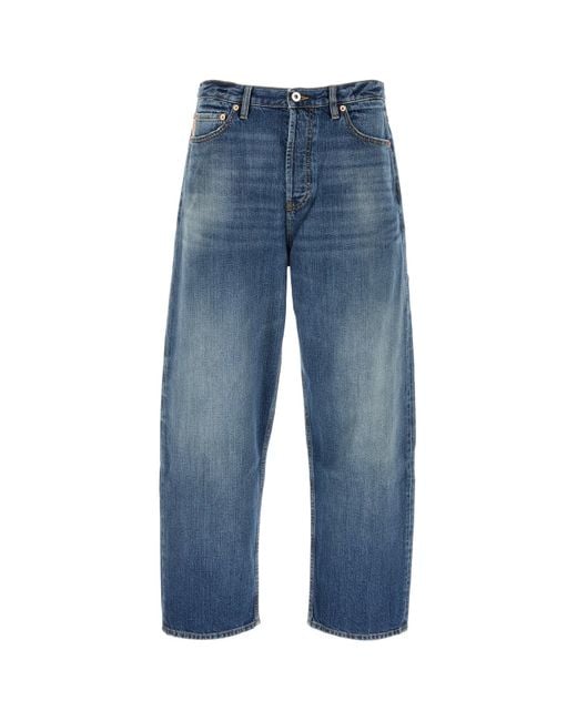 Valentino Garavani Blue Denim Wide-leg Jeans for men