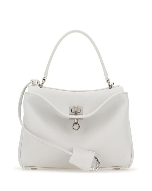 Balenciaga White Leather Mini Rodeo Handbag
