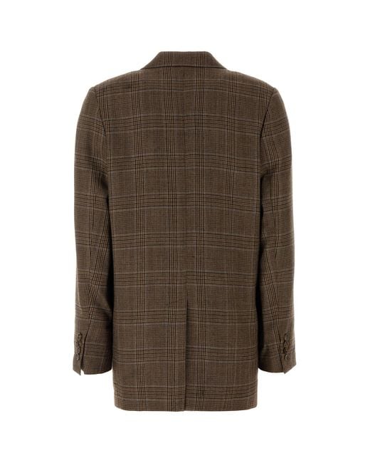 A.P.C. Brown Embroidered Wool Annie Blazer