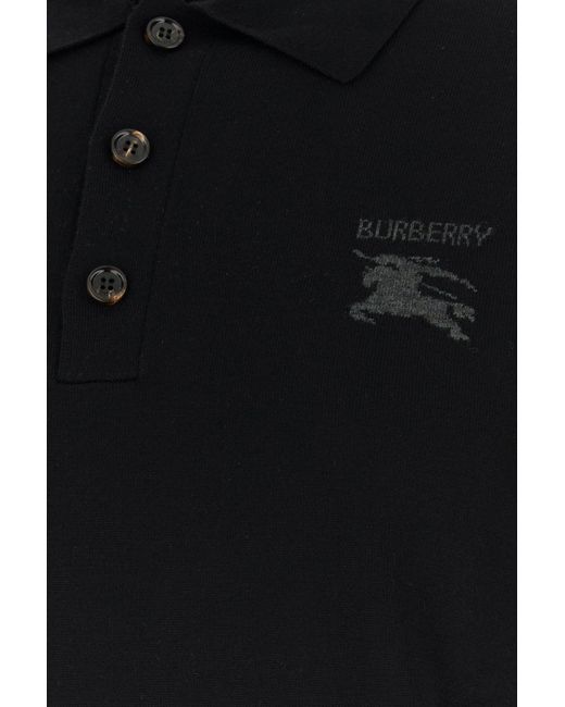 Burberry Black Wool Polo Shirt for men