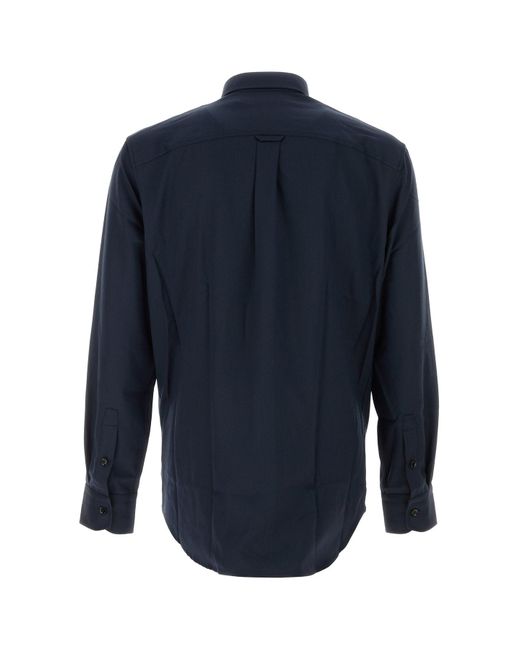 Brioni Dark Blue Wool Shirt for men