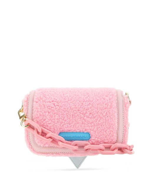 Chiara Ferragni Pink Teddy Small Eyelike Crossbody Bag