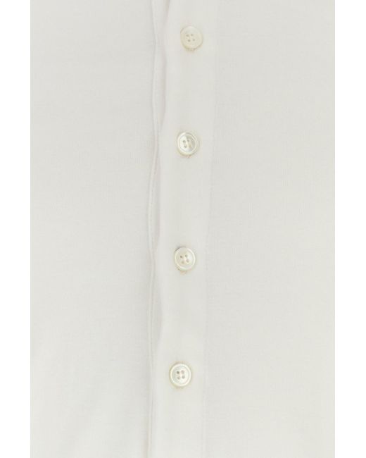 T-shirt in cotone stretch bianco di Tom Ford in White da Uomo