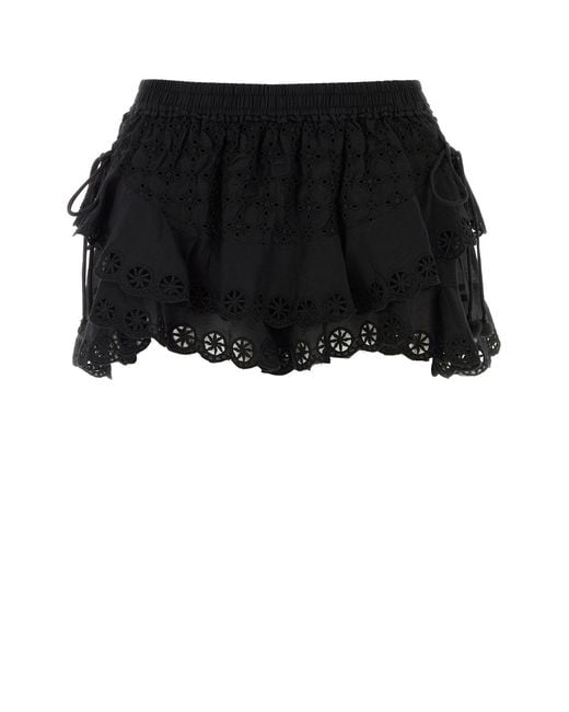 Isabel Marant Black Broderie Anglaise Neis Shorts