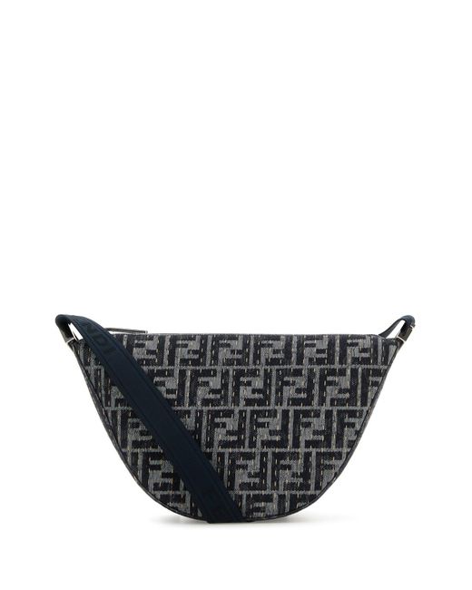 Borsa a tracolla Melon in tela ricamata di Fendi in Black da Uomo