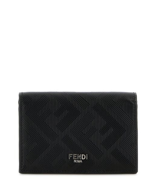 Portacarte in pelle nera di Fendi in Black da Uomo