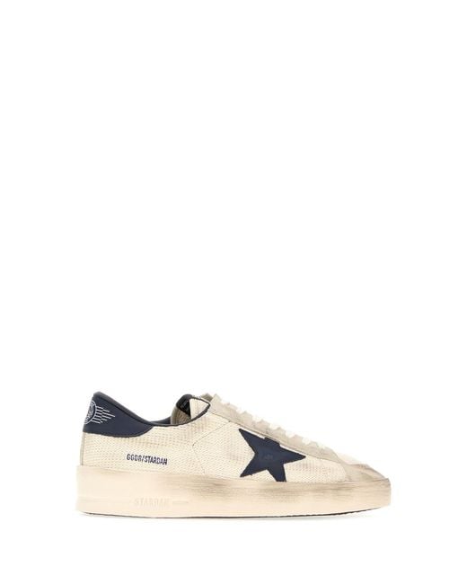 Golden Goose Deluxe Brand White Ivory Suede And Fabric Stardan Sneakers for men