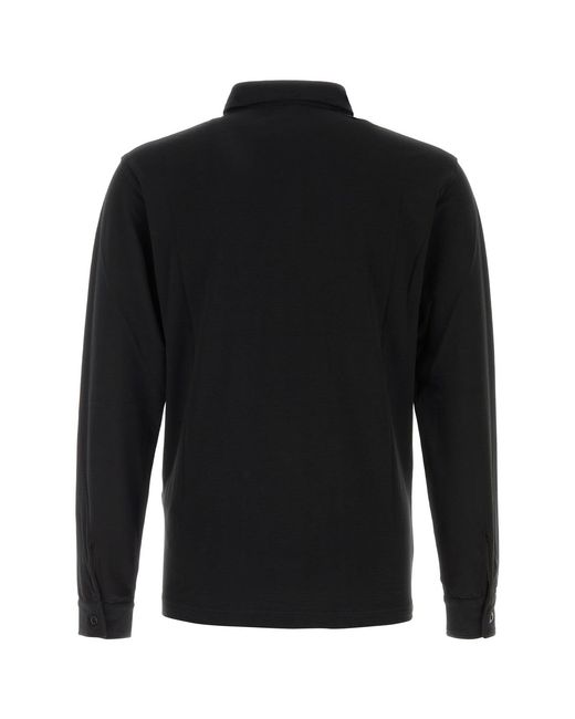 Stone Island Black Cotton Polo Shirt for men