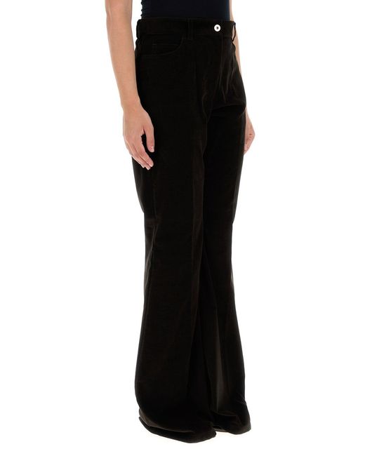 Ferragamo Black Salvatore Dark Corduroy Flared Pant