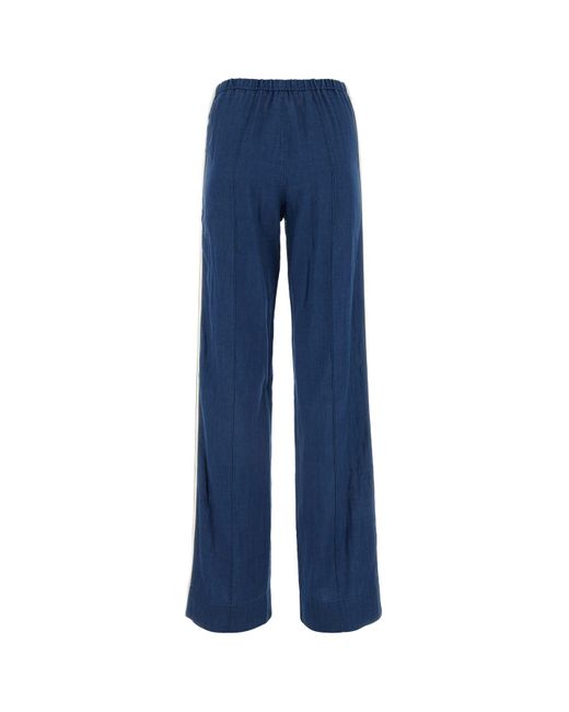 Palm Angels Blue Cotton Pants