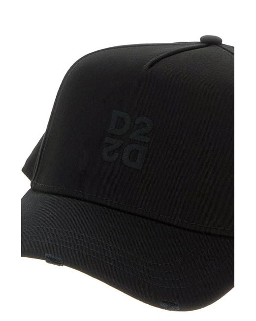 DSquared² Black Cotton Baseball Cap for men