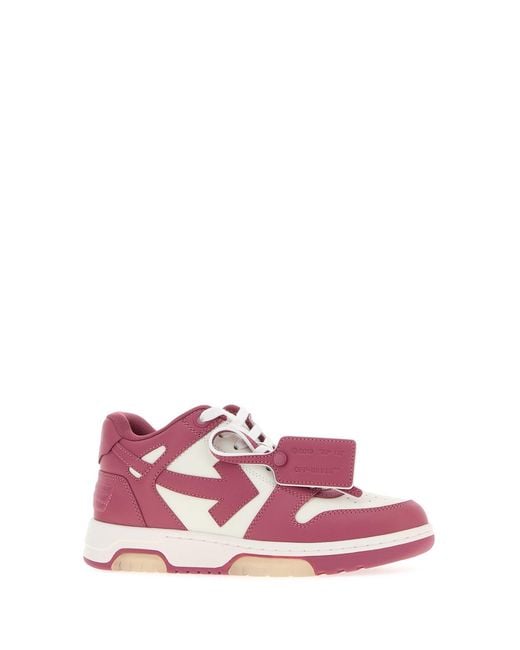 Off-White c/o Virgil Abloh Pink Two-tone Leather Out Of Office Sneakers