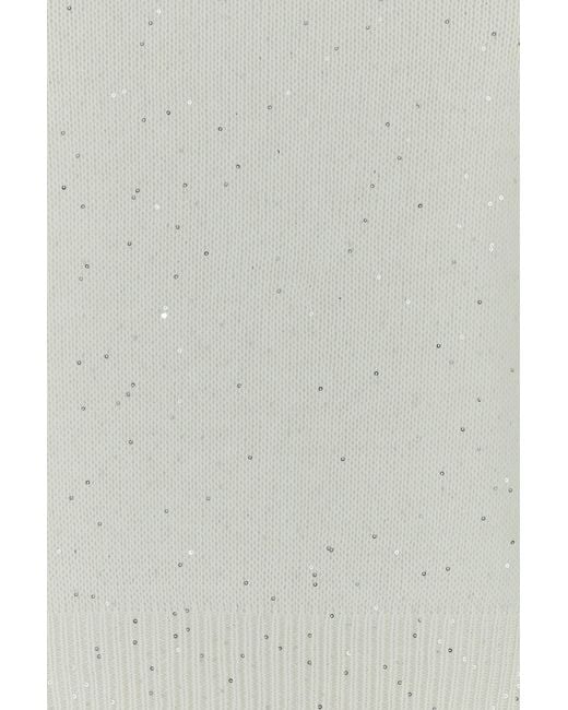 Brunello Cucinelli White Linen Blend Sweater