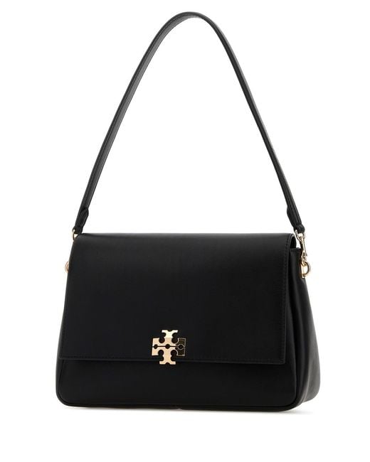 Tory Burch Black Leather Charlie Shoulder Bag
