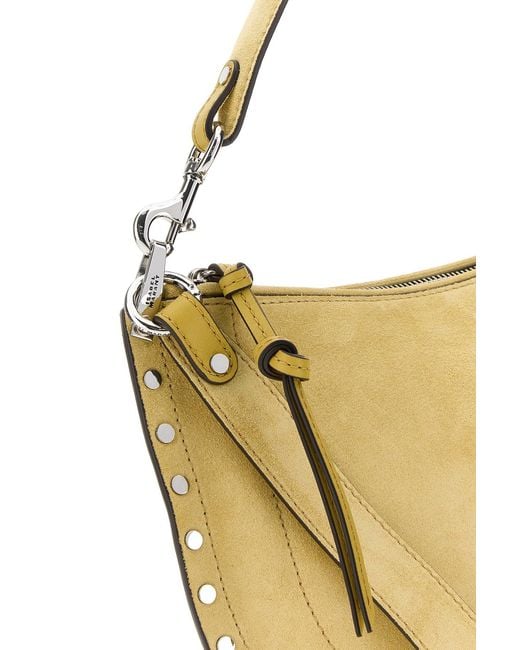 Isabel Marant Metallic Pastel Yellow Suede Oskan Shoulder Bag