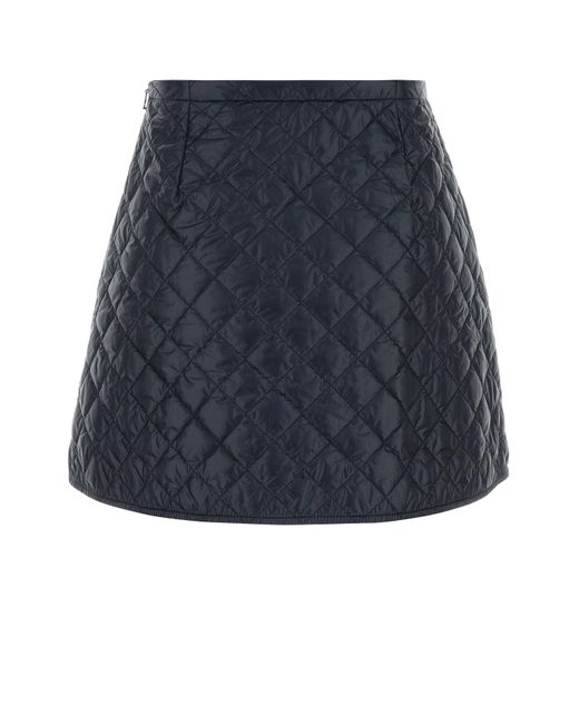 Minigonna in nylon blu notte di Moncler in Blue