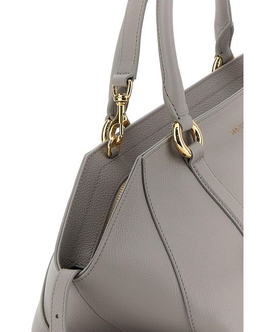 McQueen Gray Grey Leather Medium Farringdon Handbag