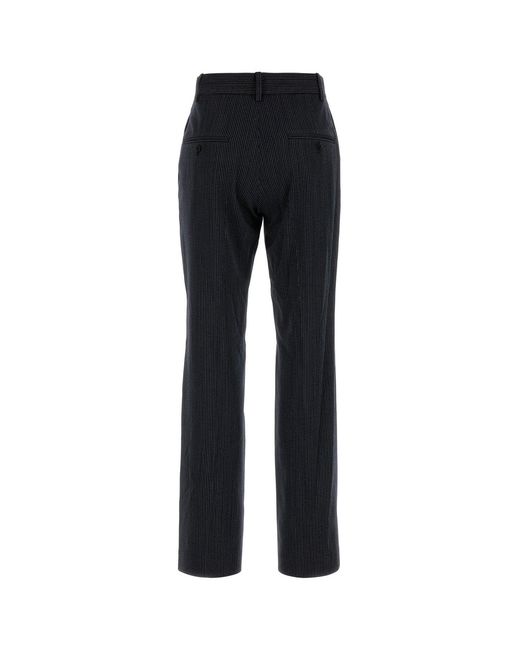 Isabel Marant Black Embroidered Stretch Wool Blend Pant