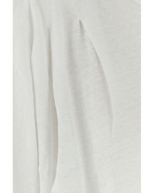 T-shirt Kyanza in lino bianco di Isabel Marant in White