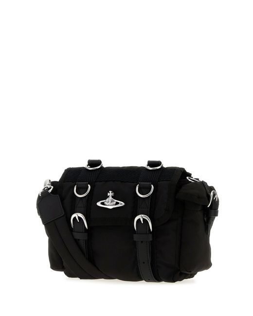Vivienne Westwood Black Fabric Rocky Crossbody Bag